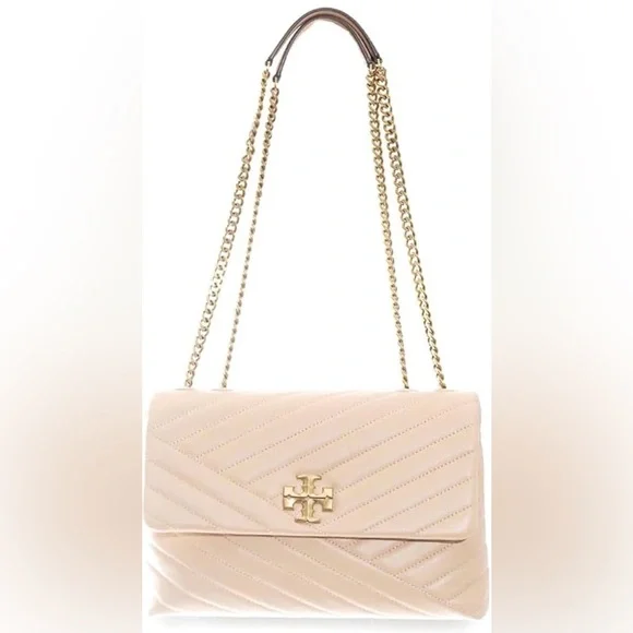 Tory Burch Quilted Cream Shoulder Bag with Gold Chain - Picture 2 of 11